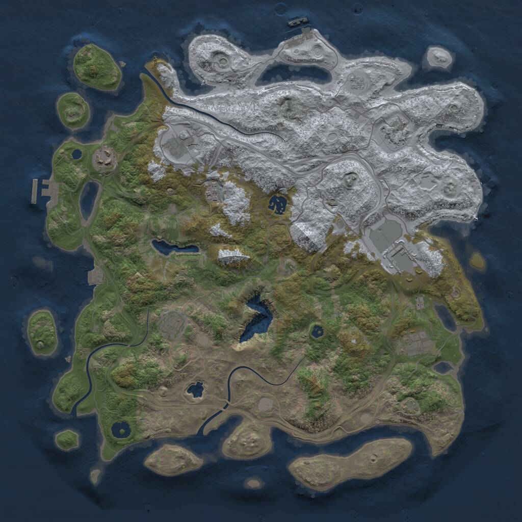 Rust Map: Procedural Map, Size: 4250, Seed: 66014461, 14 Monuments