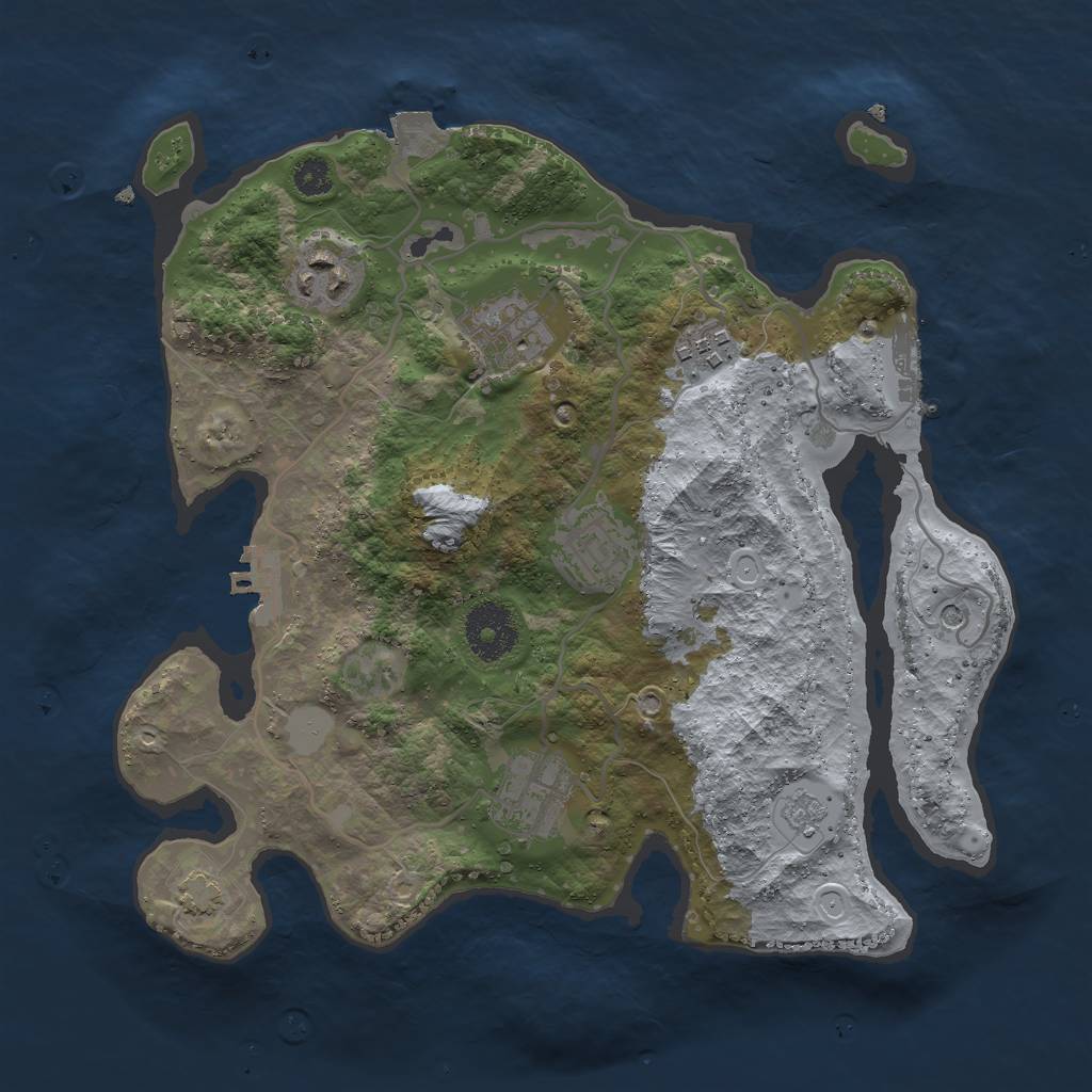 Rust Map: Procedural Map, Size: 3000, Seed: 859062771, 13 Monuments