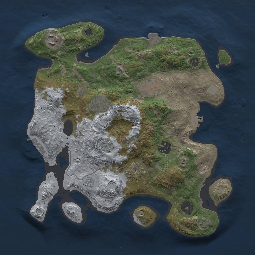 Rust Map: Procedural Map, Size: 3000, Seed: 1367133064, 13 Monuments