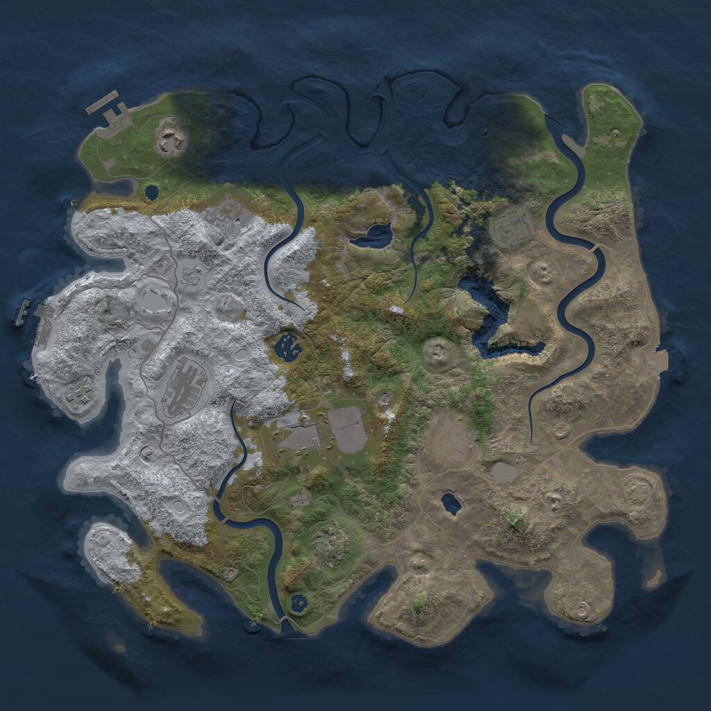 Rust Map: Procedural Map, Size: 4000, Seed: 2013878372, 15 Monuments