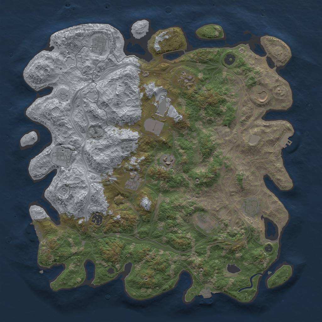 Rust Map: Procedural Map, Size: 4400, Seed: 612351, 19 Monuments