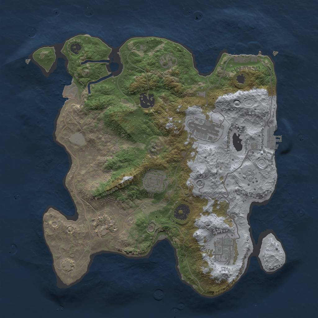 Rust Map: Procedural Map, Size: 3000, Seed: 936963415, 13 Monuments