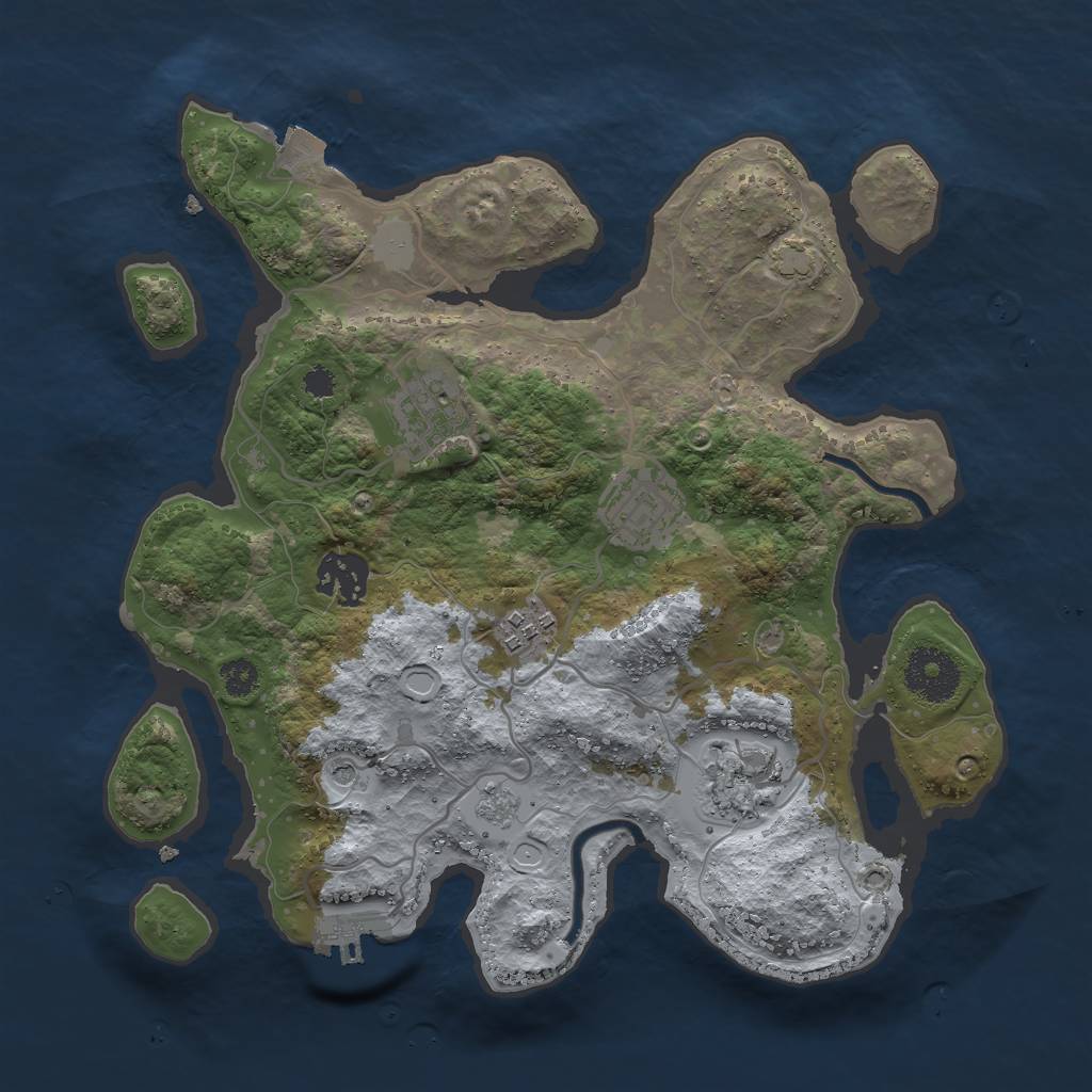 Rust Map: Procedural Map, Size: 3000, Seed: 26230, 12 Monuments