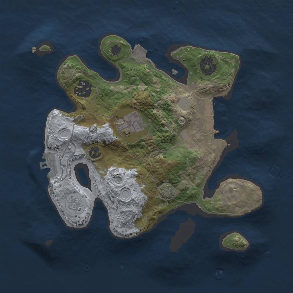 Rust Map: Procedural Map, Size: 2500, Seed: 807605835, 9 Monuments
