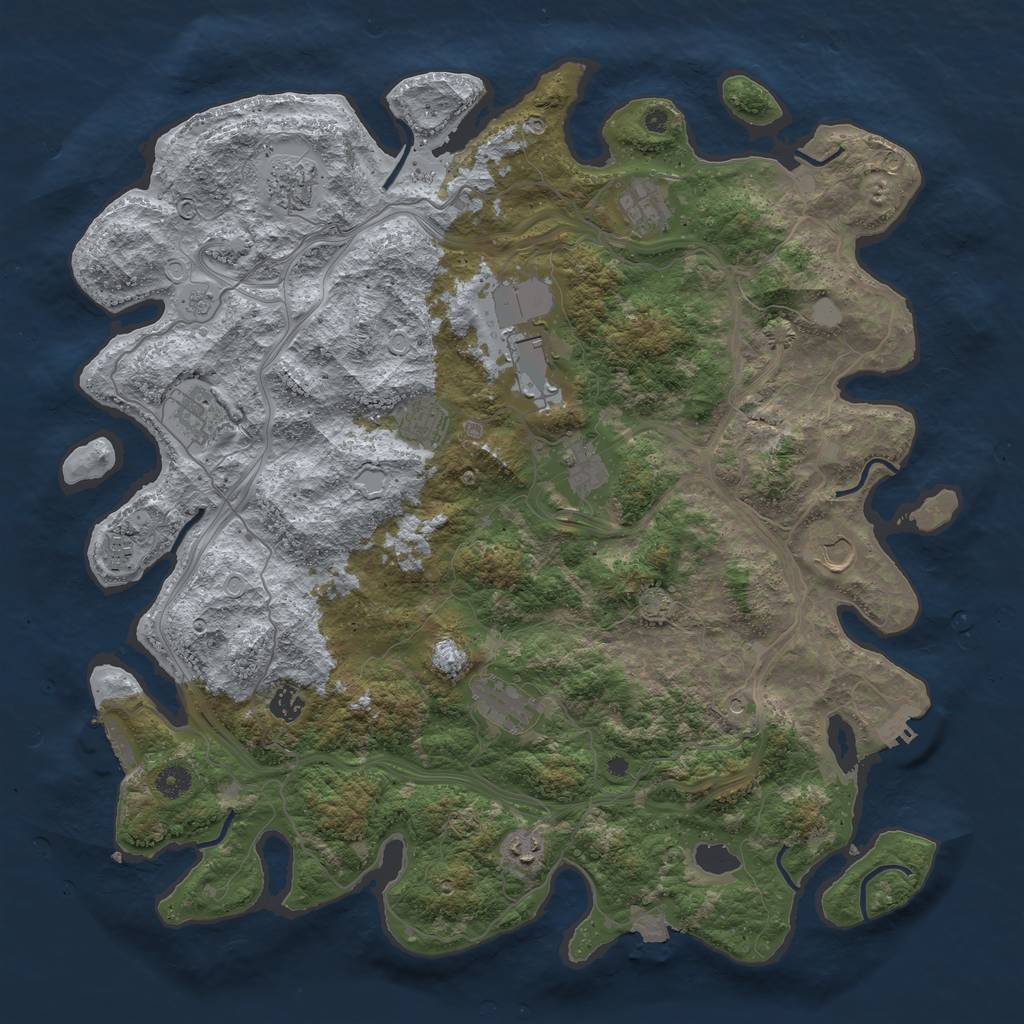 Rust Map: Procedural Map, Size: 4550, Seed: 612351, 19 Monuments