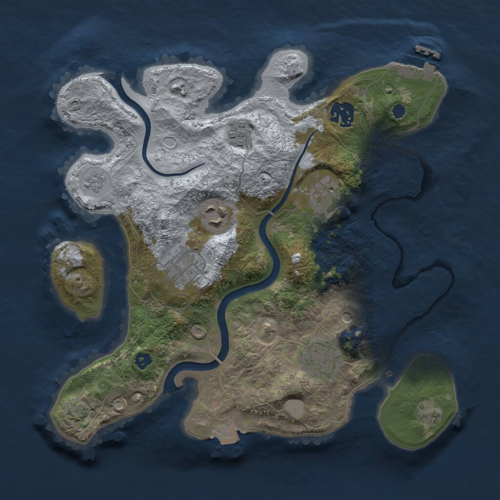 Rust Map: Procedural Map, Size: 3000, Seed: 1619670743, 11 Monuments