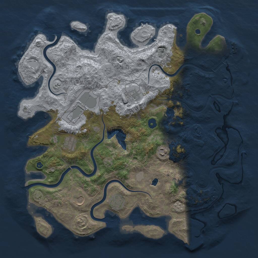 Rust Map: Procedural Map, Size: 4096, Seed: 10104, 13 Monuments