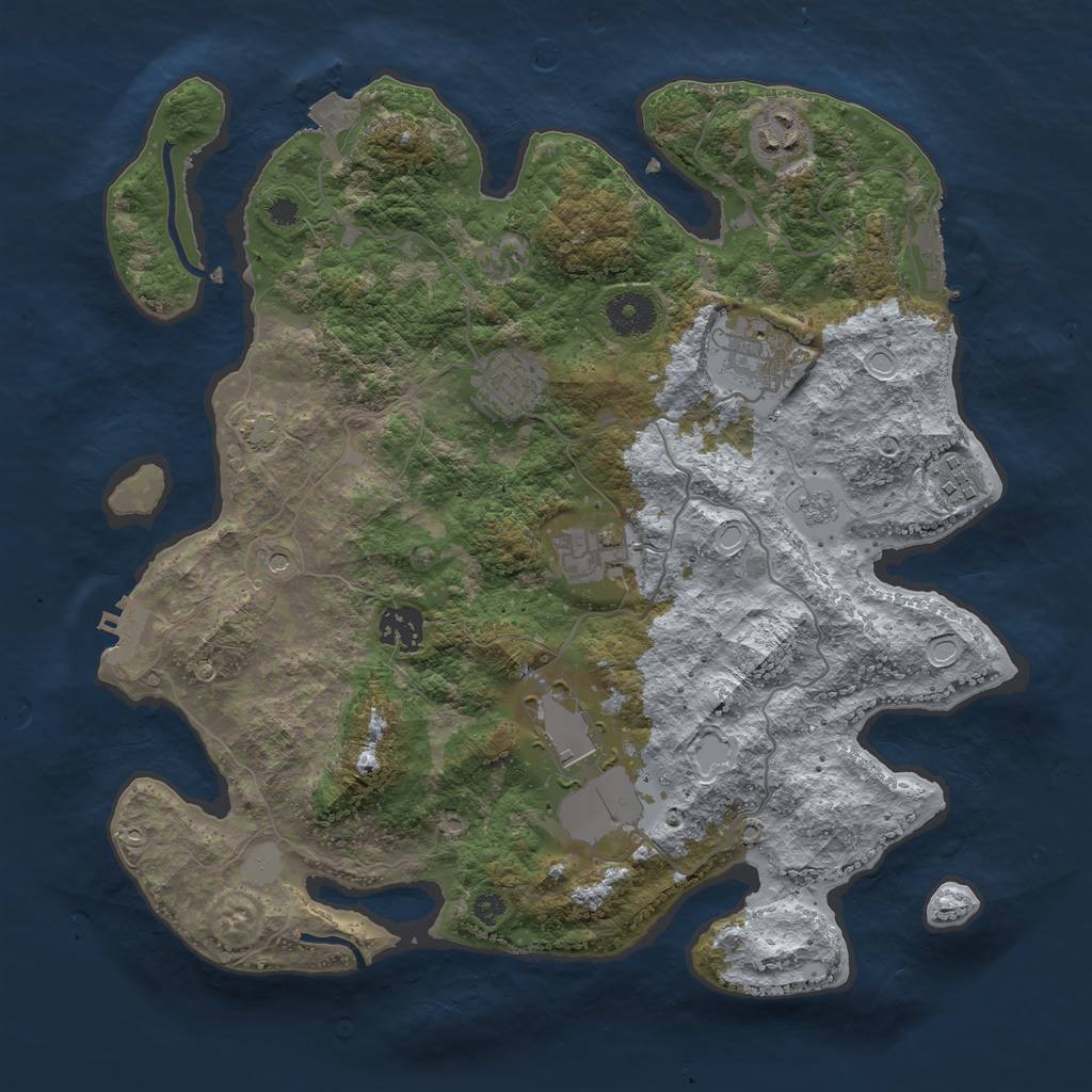 Rust Map: Procedural Map, Size: 3500, Seed: 1478431591, 15 Monuments