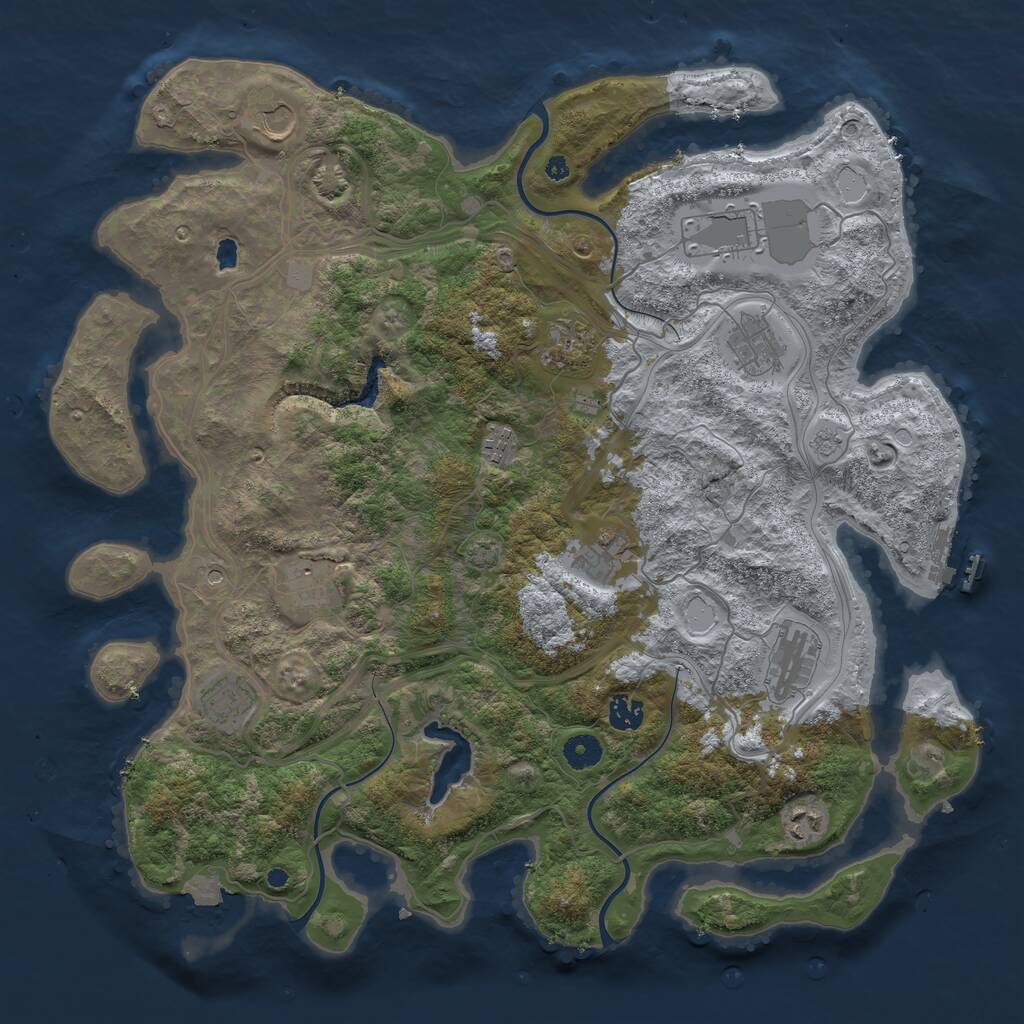 Rust Map: Procedural Map, Size: 4250, Seed: 192025729, 16 Monuments