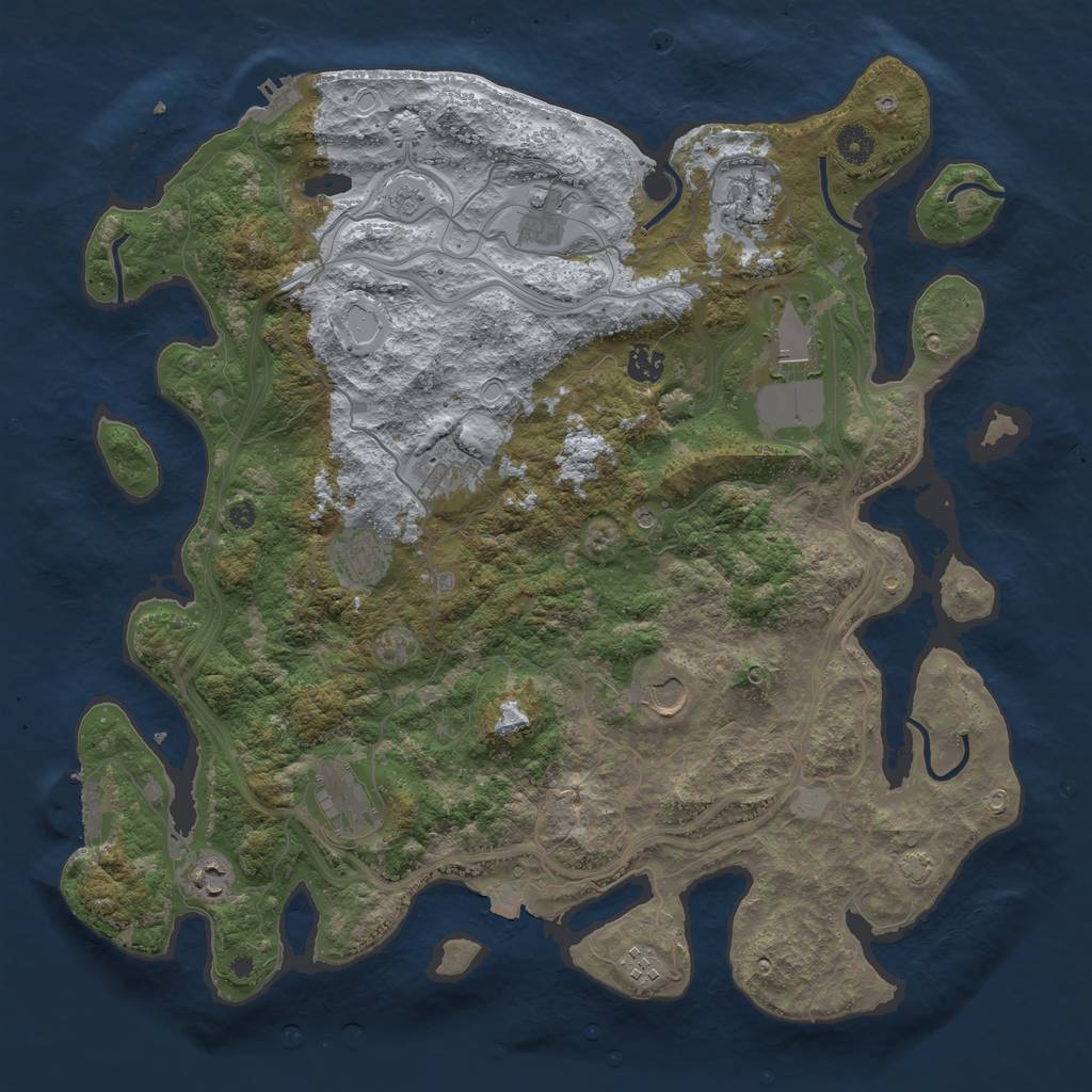 Rust Map: Procedural Map, Size: 4250, Seed: 13787374, 18 Monuments