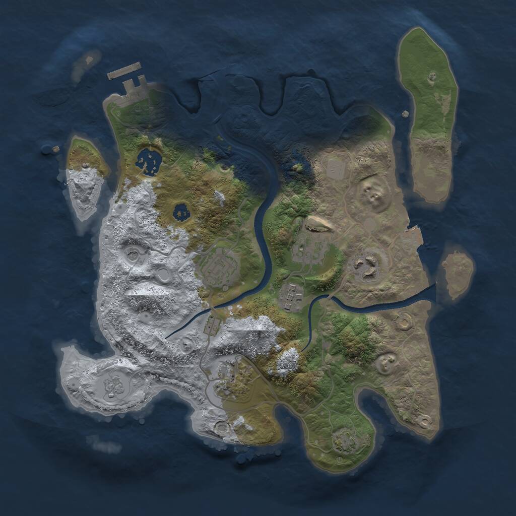 Rust Map: Procedural Map, Size: 3000, Seed: 1116886170, 11 Monuments