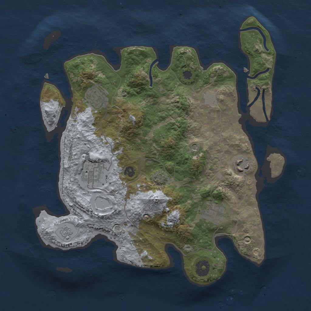 Rust Map: Procedural Map, Size: 3000, Seed: 1116886170, 10 Monuments