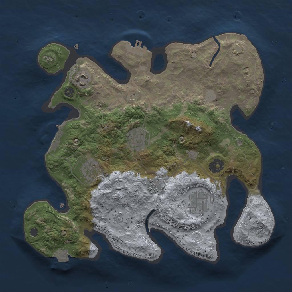 Rust Map: Procedural Map, Size: 3000, Seed: 26226, 13 Monuments