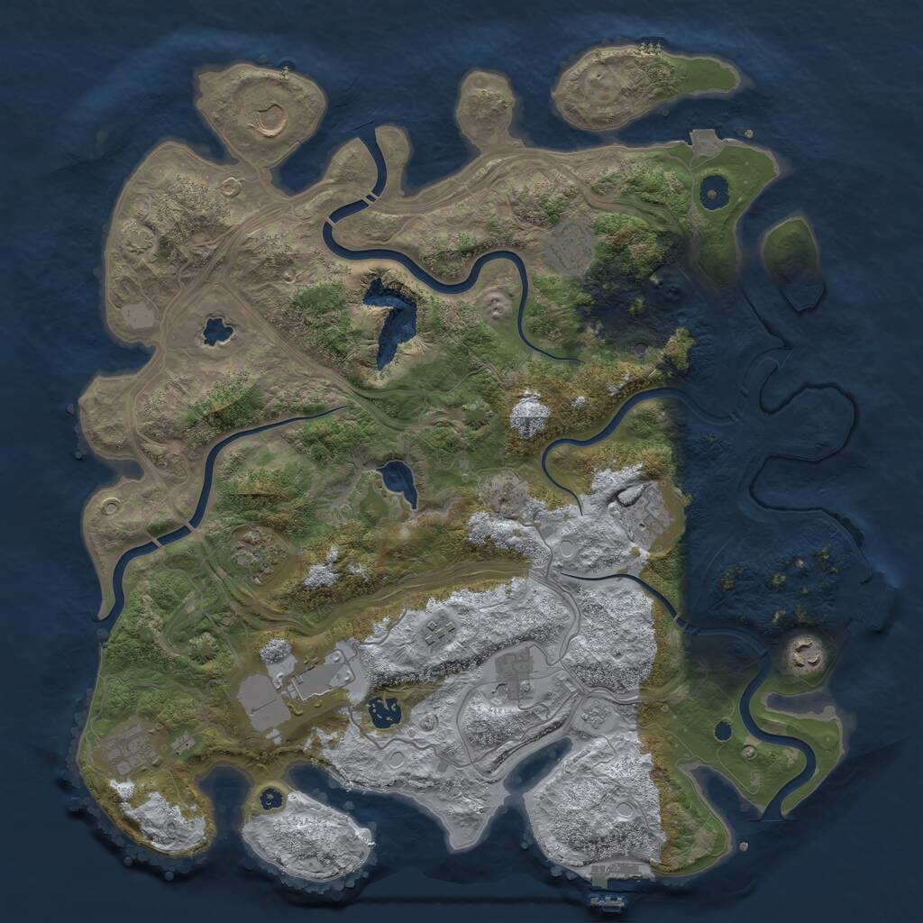 Rust Map: Procedural Map, Size: 4250, Seed: 1612937832, 16 Monuments