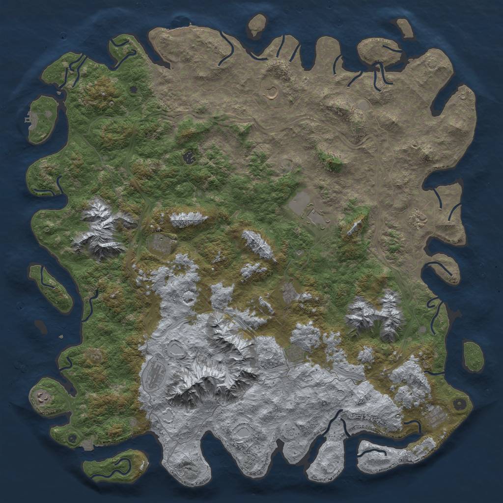 Rust Map: Procedural Map, Size: 6000, Seed: 7278278, 19 Monuments