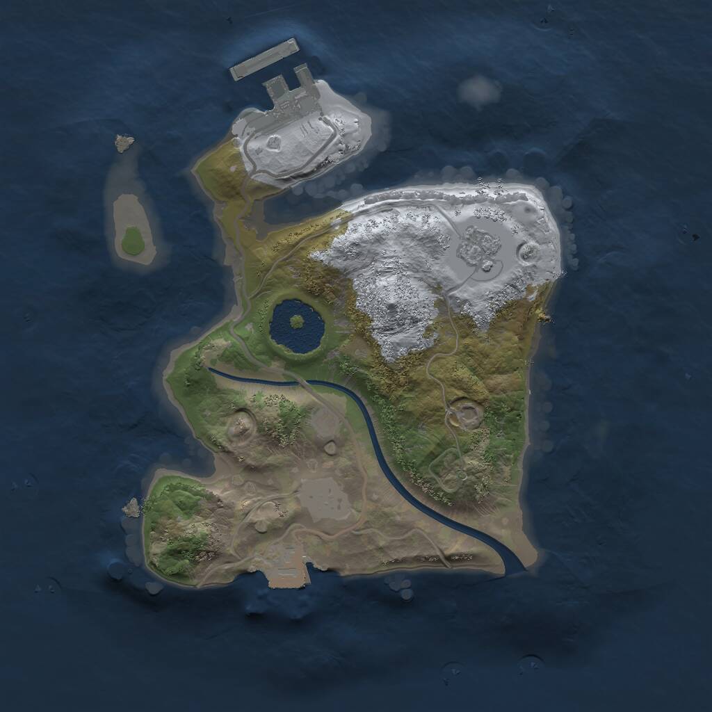 Rust Map: Procedural Map, Size: 2000, Seed: 4930286, 3 Monuments