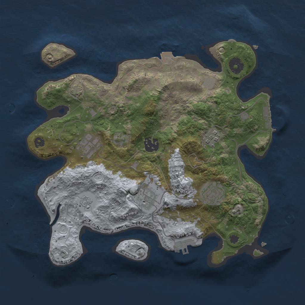Rust Map: Procedural Map, Size: 3000, Seed: 7149825, 12 Monuments