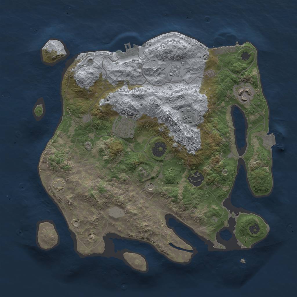 Rust Map: Procedural Map, Size: 3000, Seed: 54846541, 12 Monuments