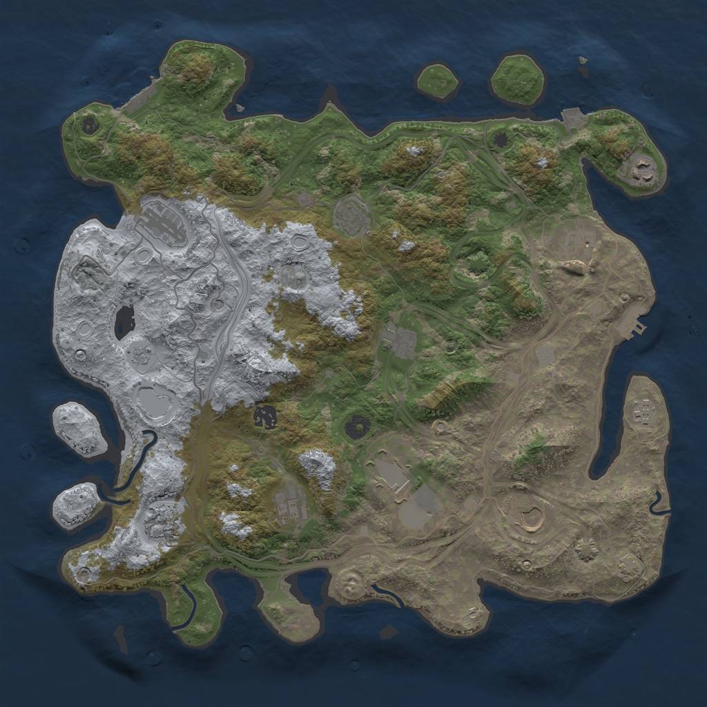 Rust Map: Procedural Map, Size: 4270, Seed: 504518046, 19 Monuments
