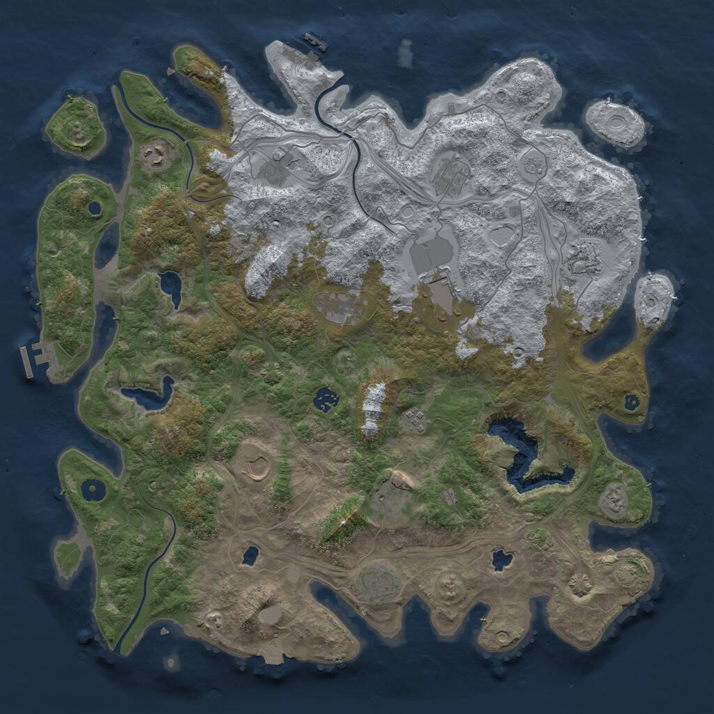 Rust Map: Procedural Map, Size: 4500, Seed: 1571108291, 17 Monuments