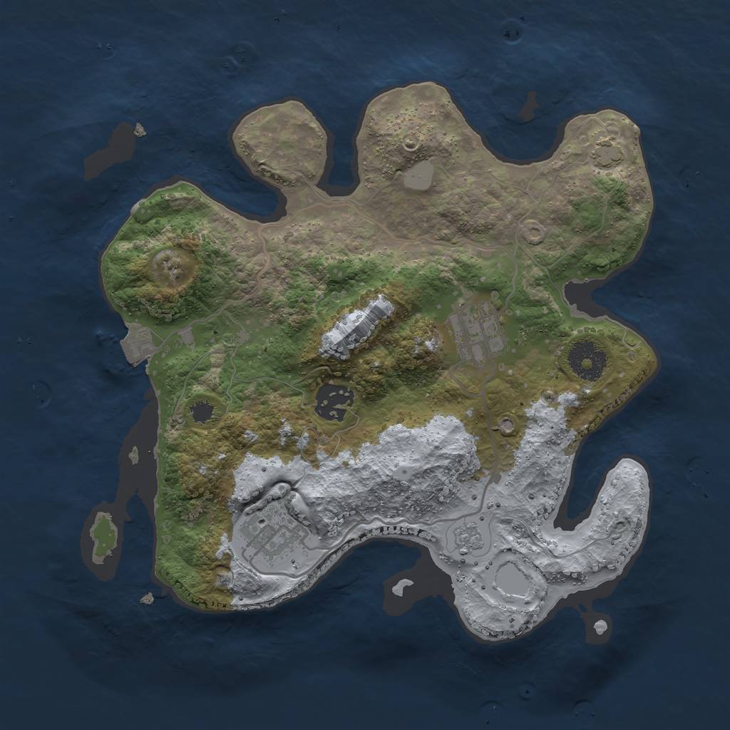 Rust Map: Procedural Map, Size: 2850, Seed: 60948, 8 Monuments