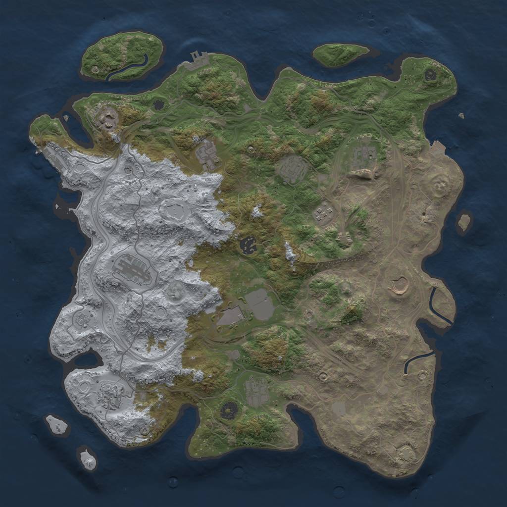 Rust Map: Procedural Map, Size: 4250, Seed: 1113833374, 19 Monuments
