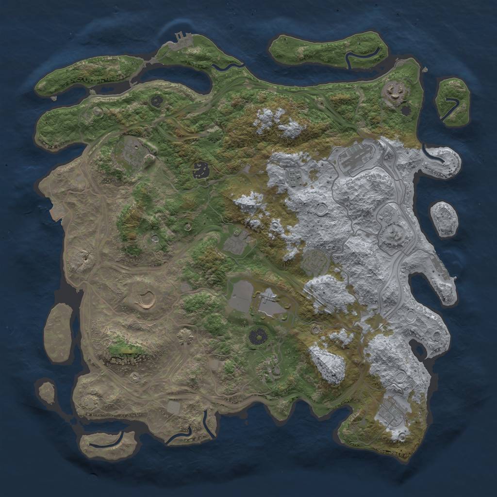 Rust Map: Procedural Map, Size: 4250, Seed: 551468361, 19 Monuments