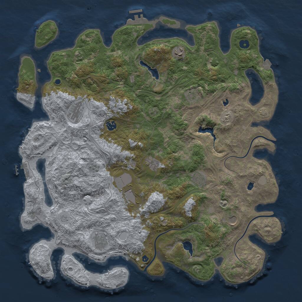 Rust Map: Procedural Map, Size: 4650, Seed: 994144804, 16 Monuments
