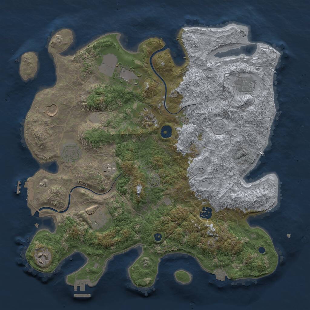 Rust Map: Procedural Map, Size: 3800, Seed: 197097234, 15 Monuments