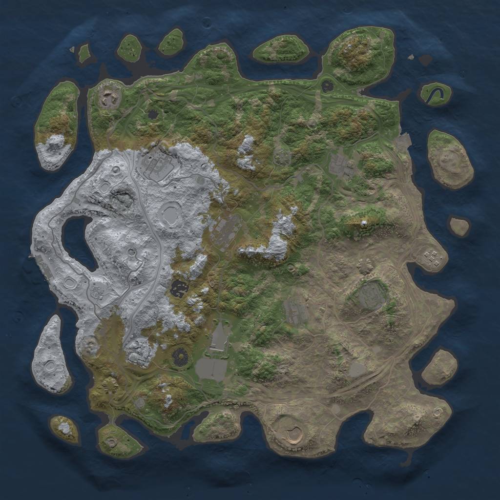 Rust Map: Procedural Map, Size: 4250, Seed: 4529, 18 Monuments