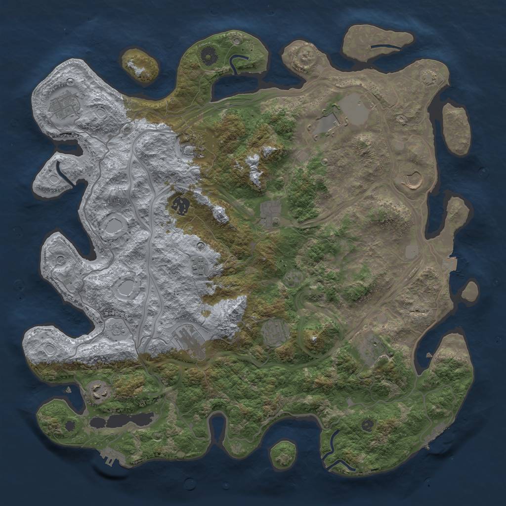 Rust Map: Procedural Map, Size: 4250, Seed: 4049, 19 Monuments