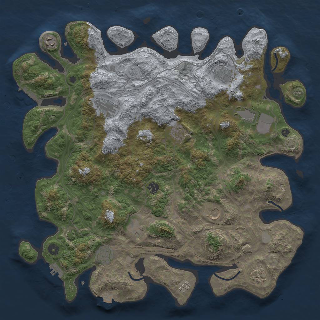 Rust Map: Procedural Map, Size: 4250, Seed: 40001, 19 Monuments