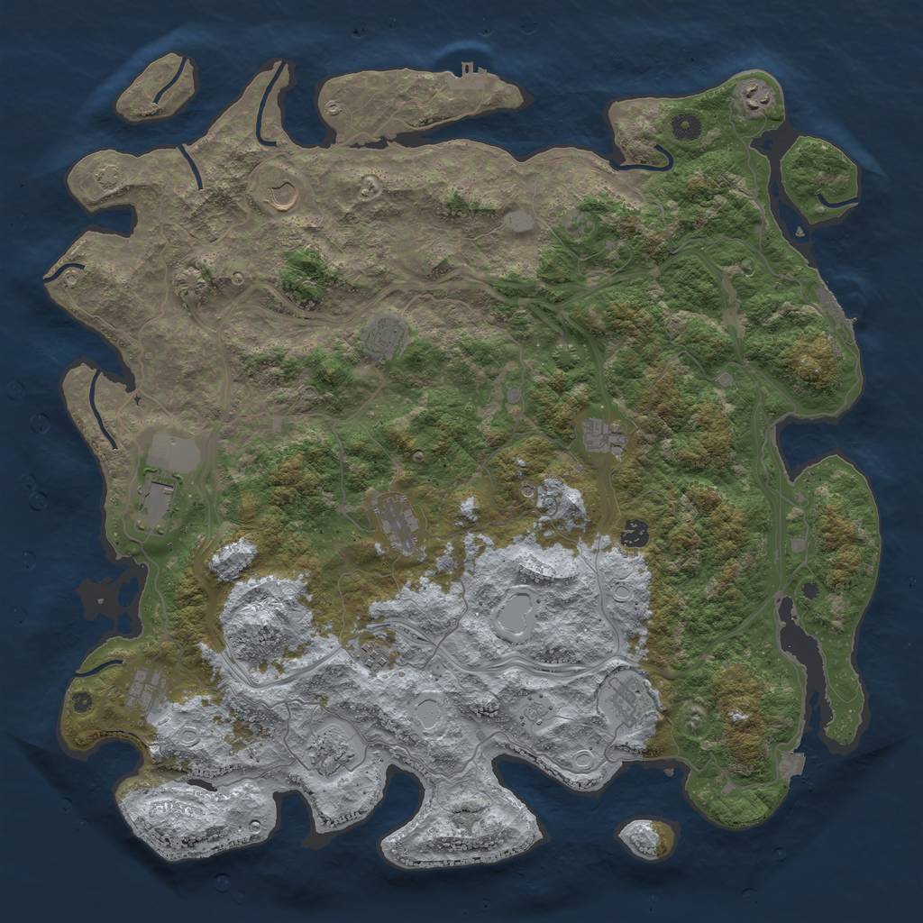 Rust Map: Procedural Map, Size: 4800, Seed: 1684425834, 19 Monuments