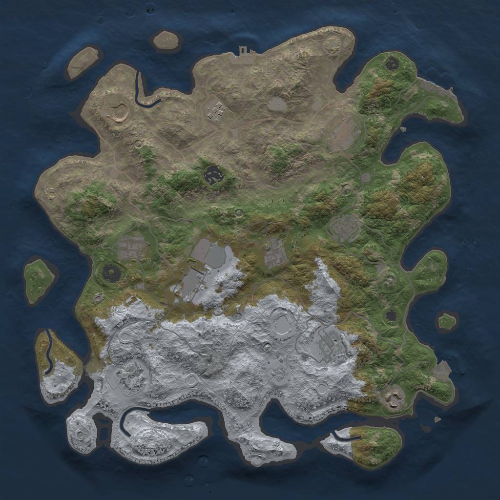 Rust Map: Procedural Map, Size: 4000, Seed: 19492216, 19 Monuments