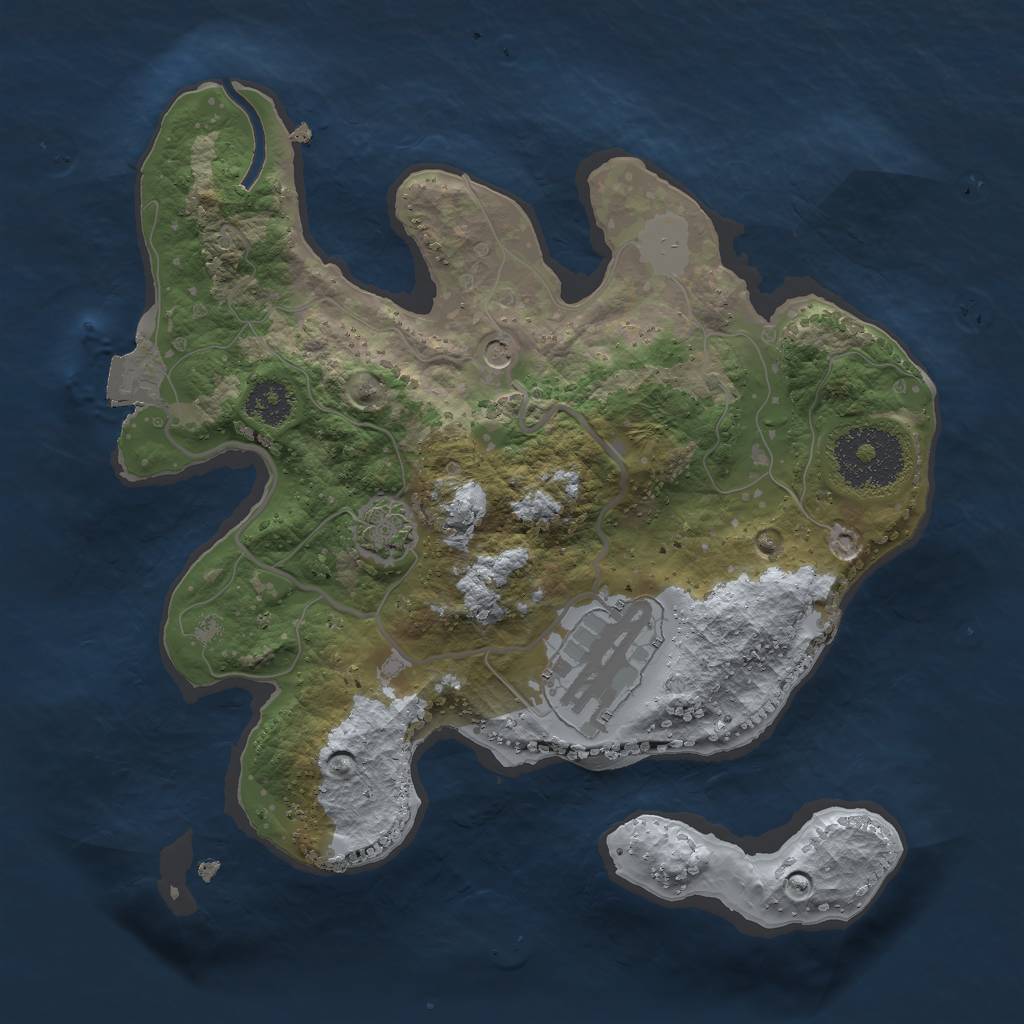 Rust Map: Procedural Map, Size: 2338, Seed: 1549162272, 6 Monuments