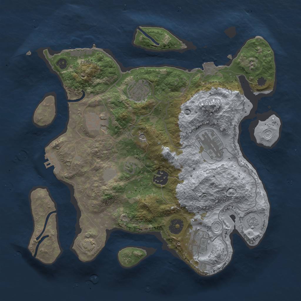 Rust Map: Procedural Map, Size: 3000, Seed: 1560086126, 13 Monuments