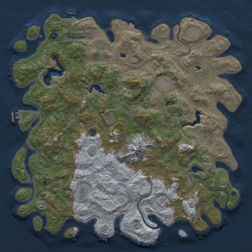 Rust Map: Procedural Map, Size: 5200, Seed: 8675309, 16 Monuments