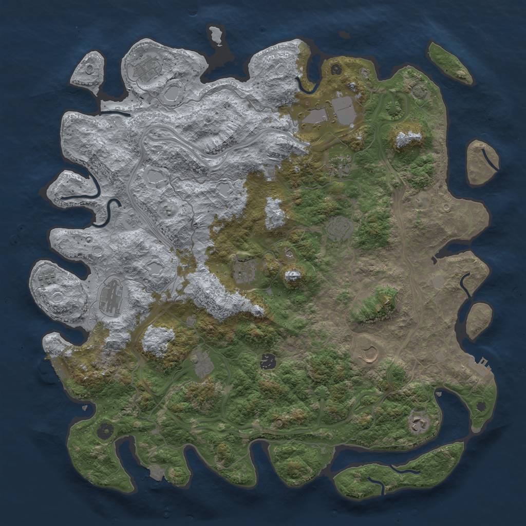 Rust Map: Procedural Map, Size: 4800, Seed: 164446589, 19 Monuments
