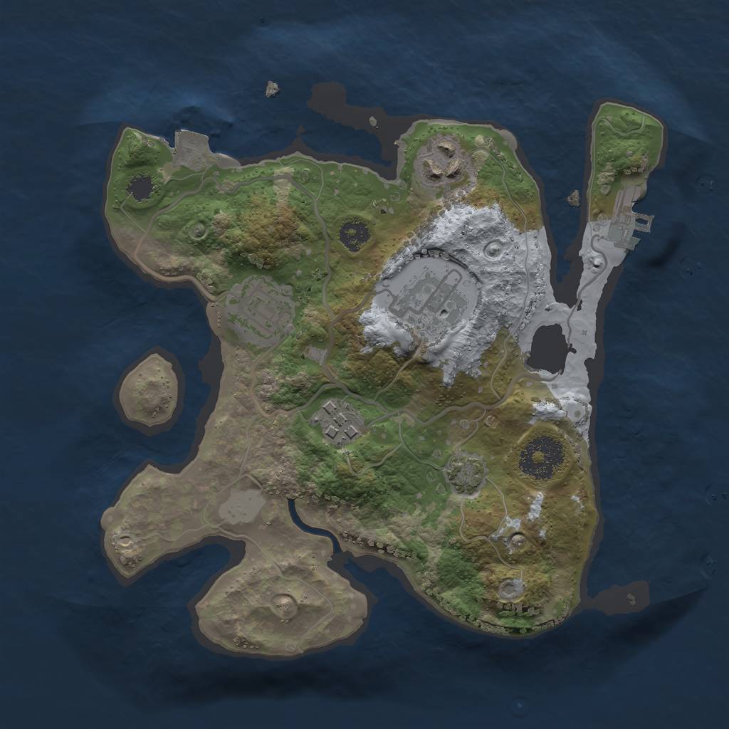 Rust Map: Procedural Map, Size: 2500, Seed: 456457, 9 Monuments