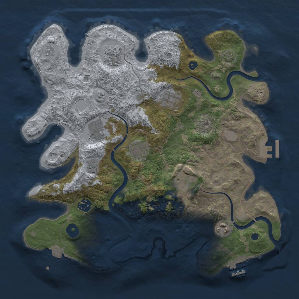 Rust Map: Procedural Map, Size: 3400, Seed: 54762716, 14 Monuments