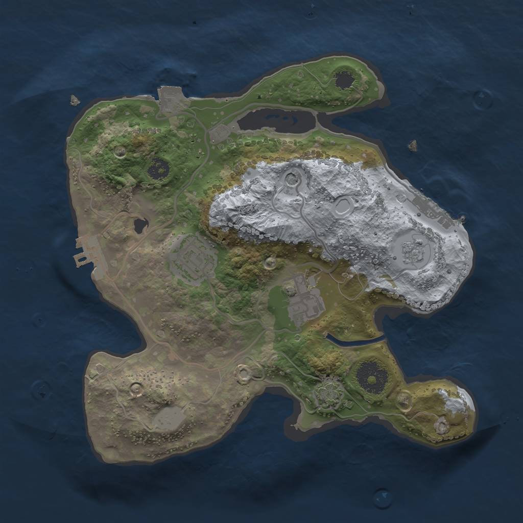 Rust Map: Procedural Map, Size: 2500, Seed: 91098004, 10 Monuments