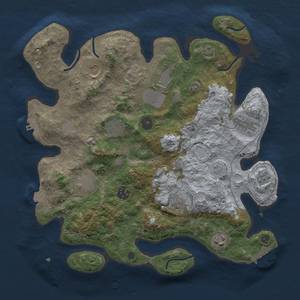 Thumbnail Rust Map: Procedural Map, Size: 3600, Seed: 1729526053, 17 Monuments