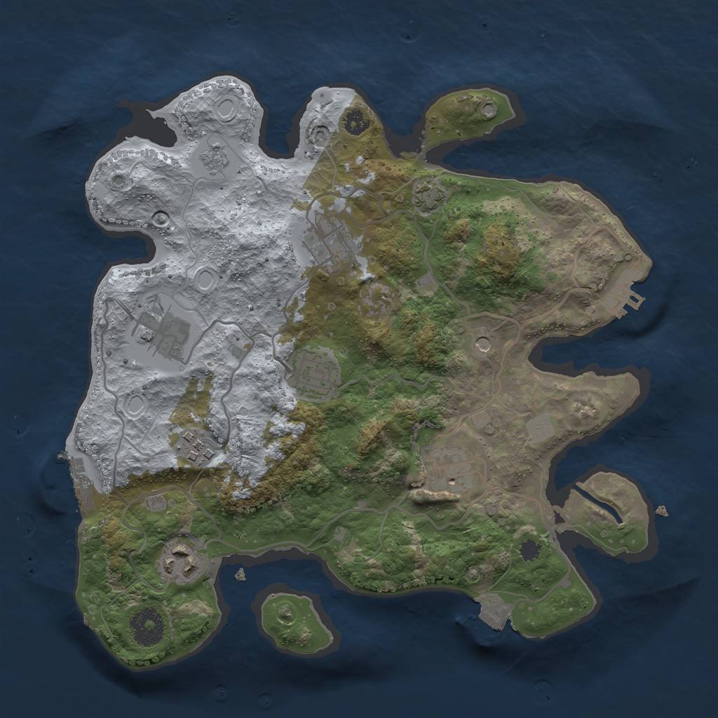 Rust Map: Procedural Map, Size: 3000, Seed: 989, 14 Monuments