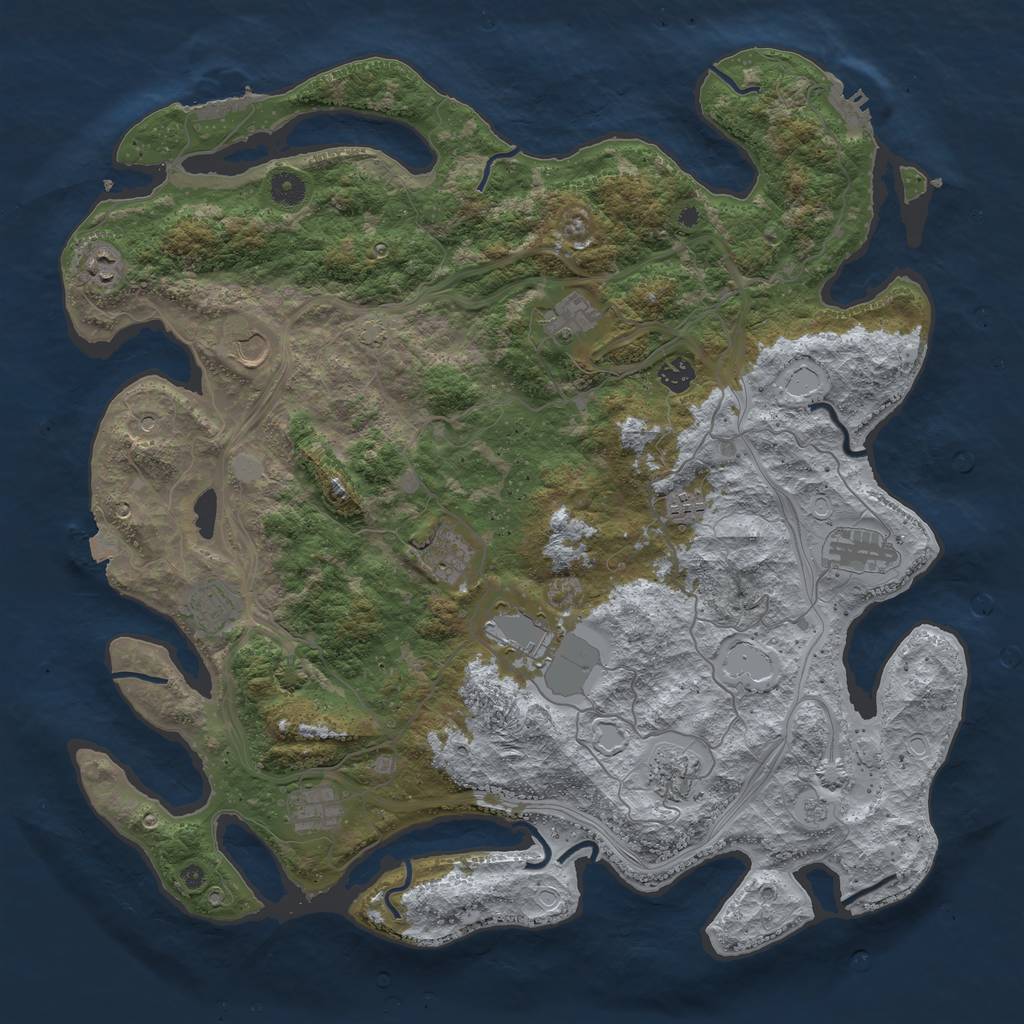 Rust Map: Procedural Map, Size: 4500, Seed: 289446, 19 Monuments