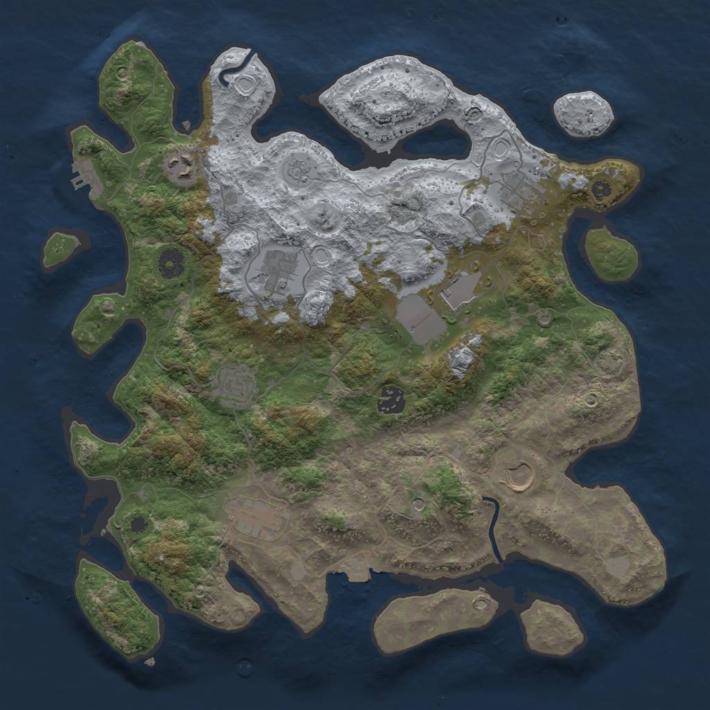 Rust Map: Procedural Map, Size: 3700, Seed: 136703676, 15 Monuments