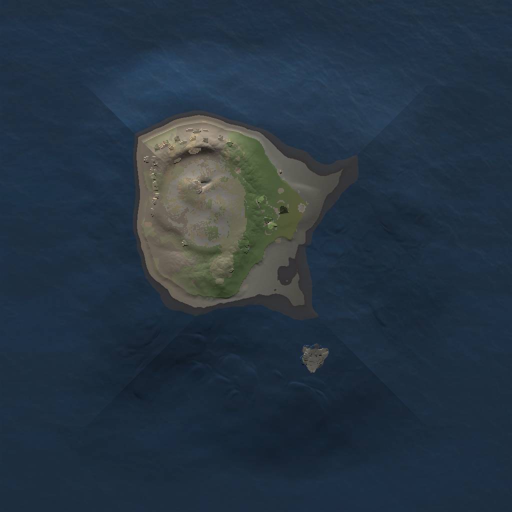 Rust Map: Procedural Map, Size: 1000, Seed: 4467, 3 Monuments