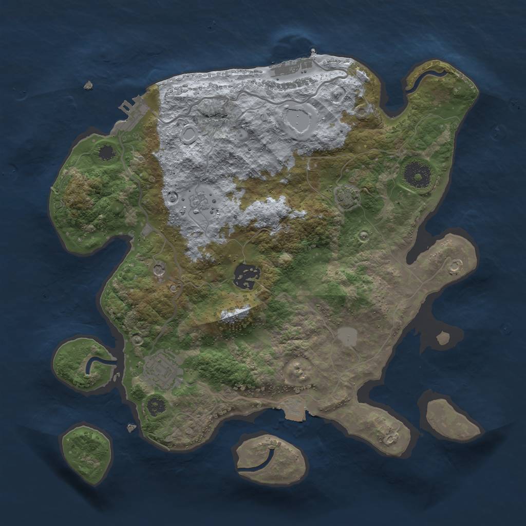 Rust Map: Procedural Map, Size: 3000, Seed: 564652708, 10 Monuments
