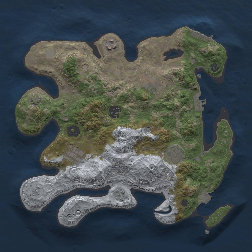 Rust Map: Procedural Map, Size: 3000, Seed: 98326, 14 Monuments
