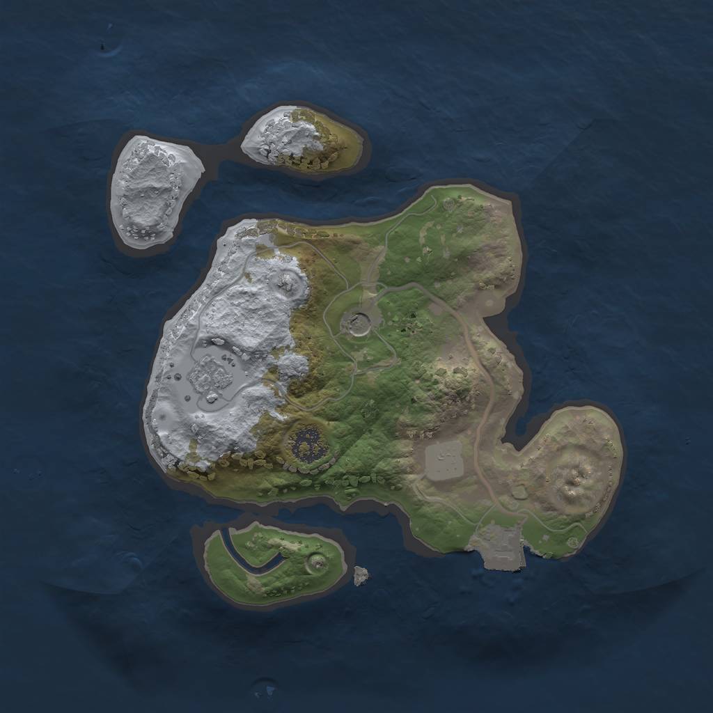 Rust Map: Procedural Map, Size: 2000, Seed: 228878803, 5 Monuments