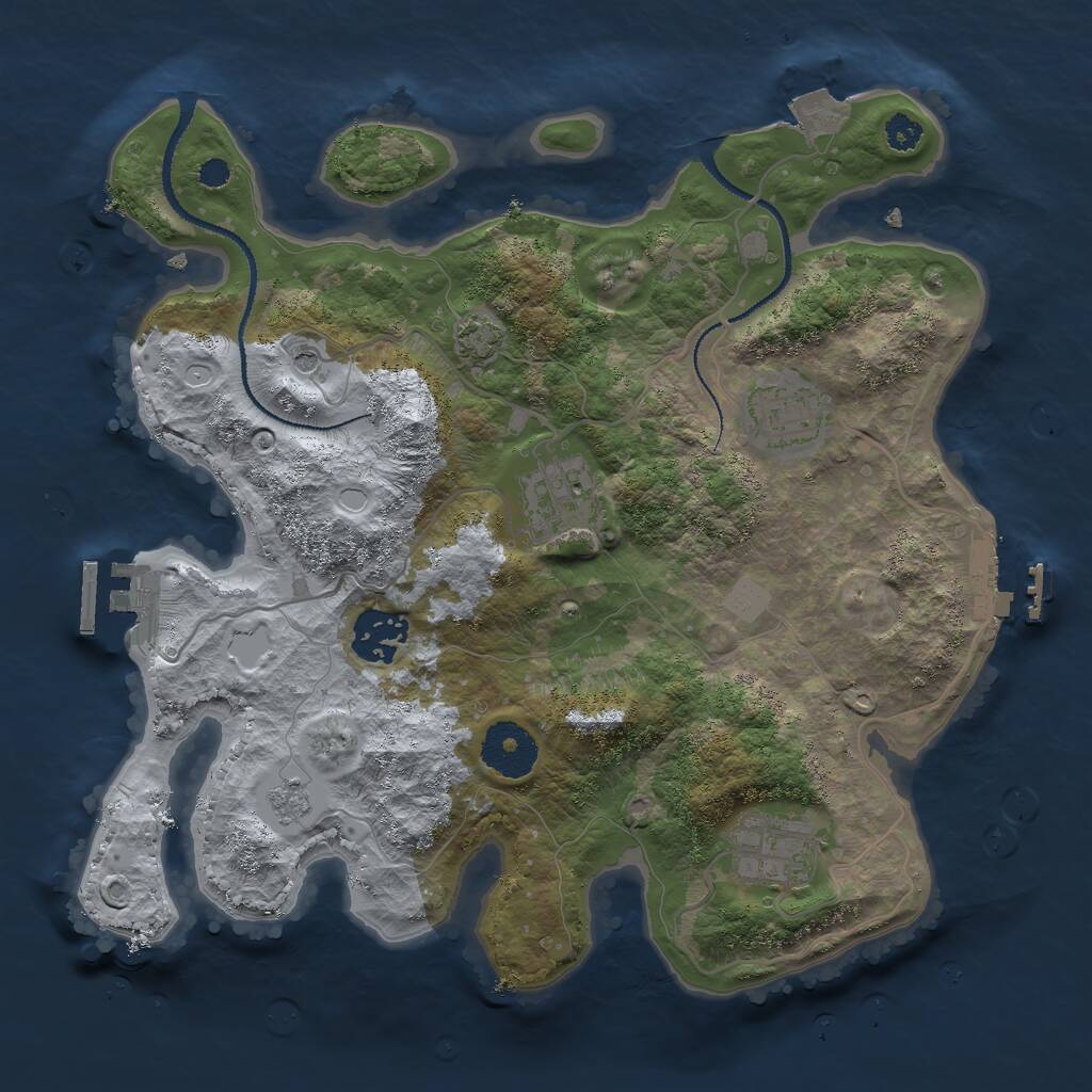 Rust Map: Procedural Map, Size: 3000, Seed: 1681355954, 10 Monuments